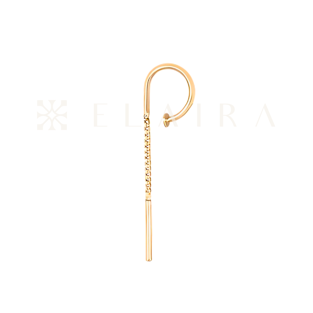 14k Solid Gold Versa Chain Claw Hoop