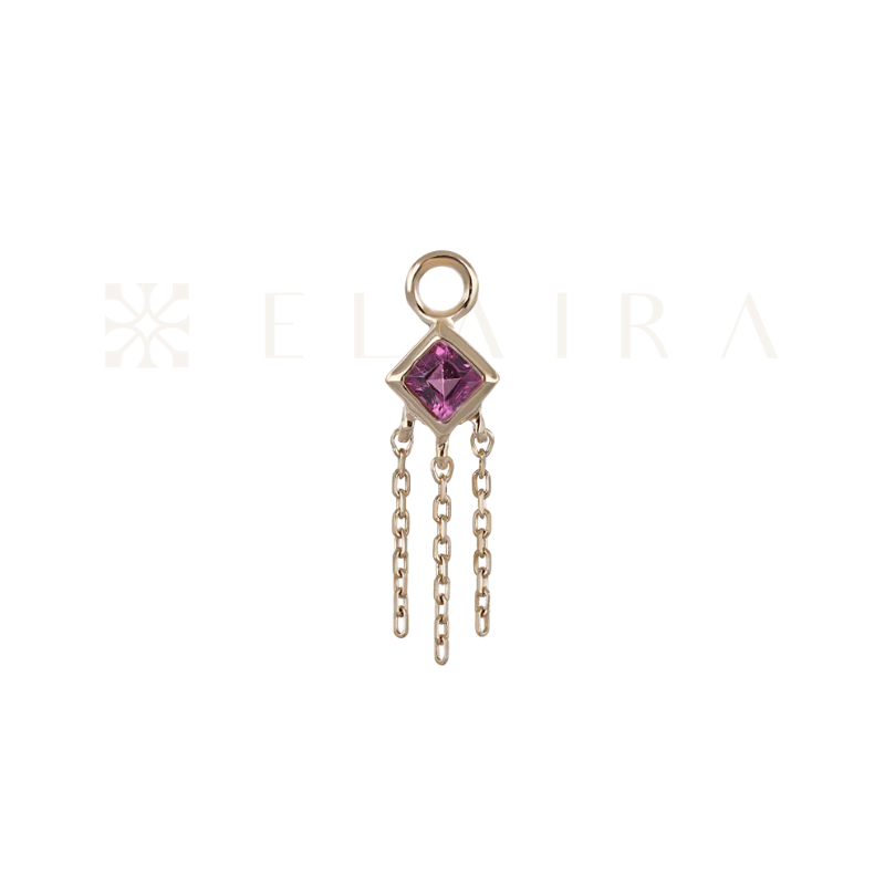 CM14BEGR24 Rhodolite Garnet Charm