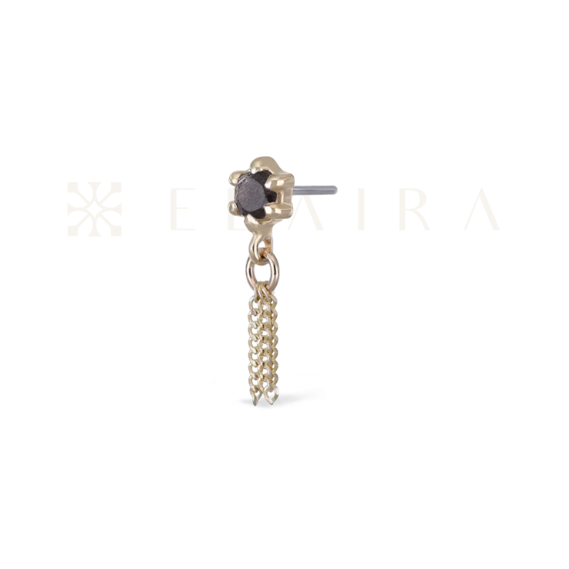 14k Gold Starlet • Labradorite Chain Tassel
