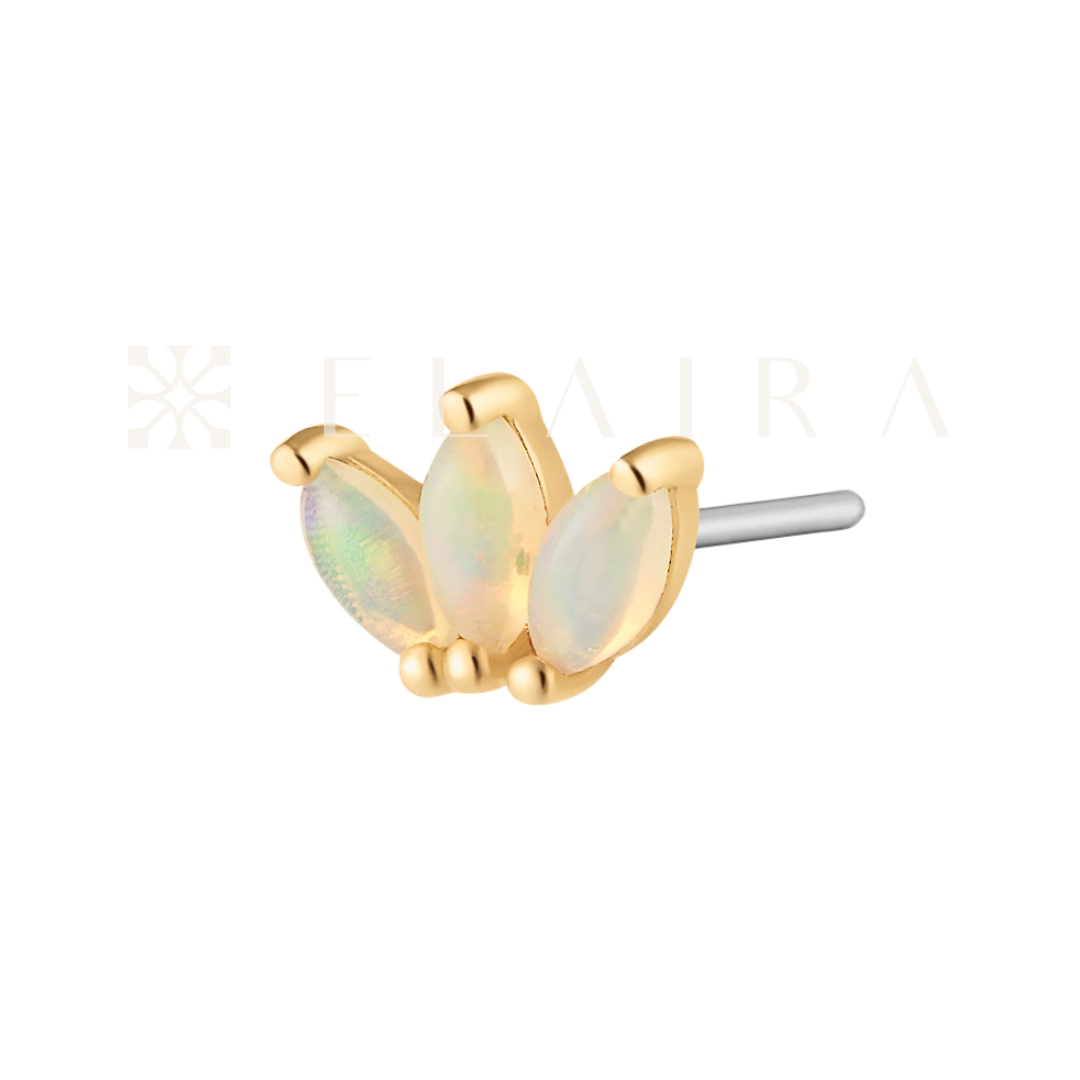 BLOOM | 14k Gold Triple Marquise Opal Stud