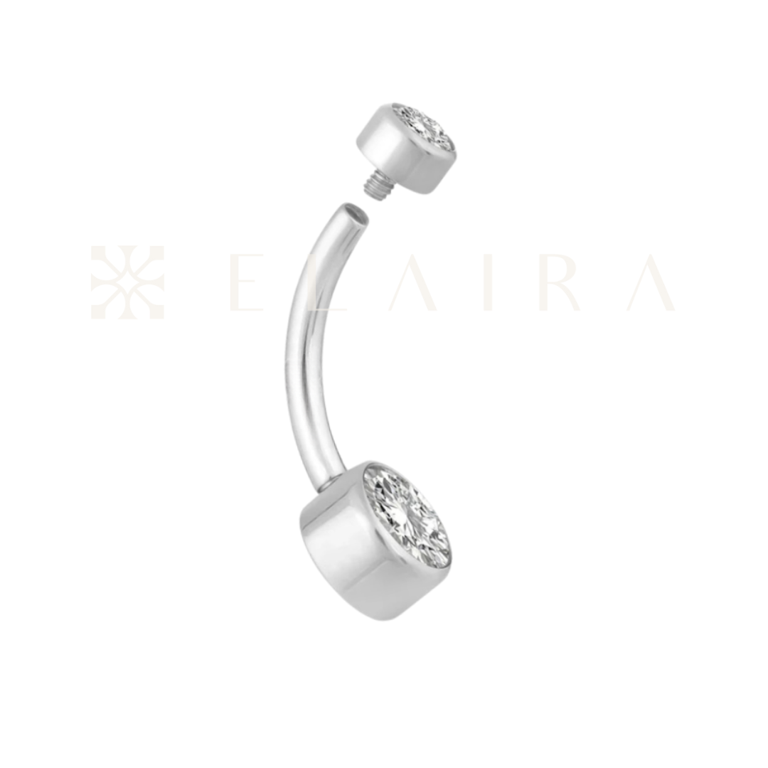 Classic Titanium Bezel Belly Ring