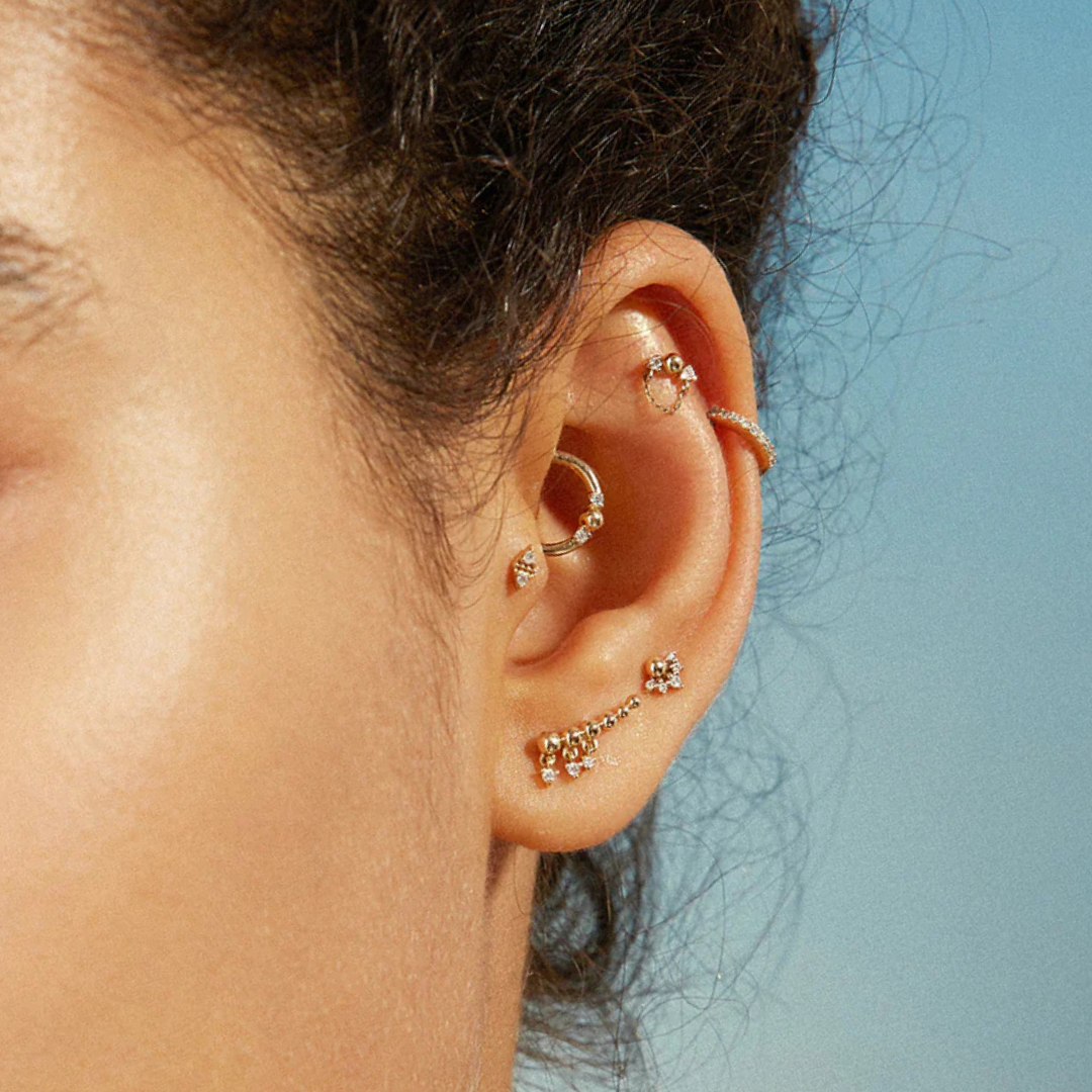 DALLAS | 14k Gold Lab Grown Diamond Cluster Stud