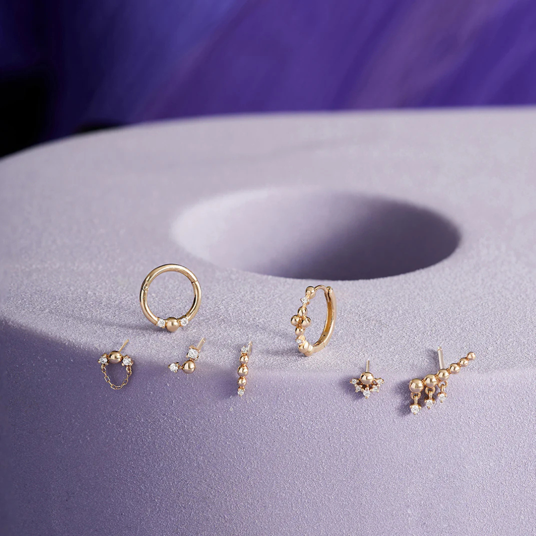 DALLAS | 14k Gold Lab Grown Diamond Cluster Stud