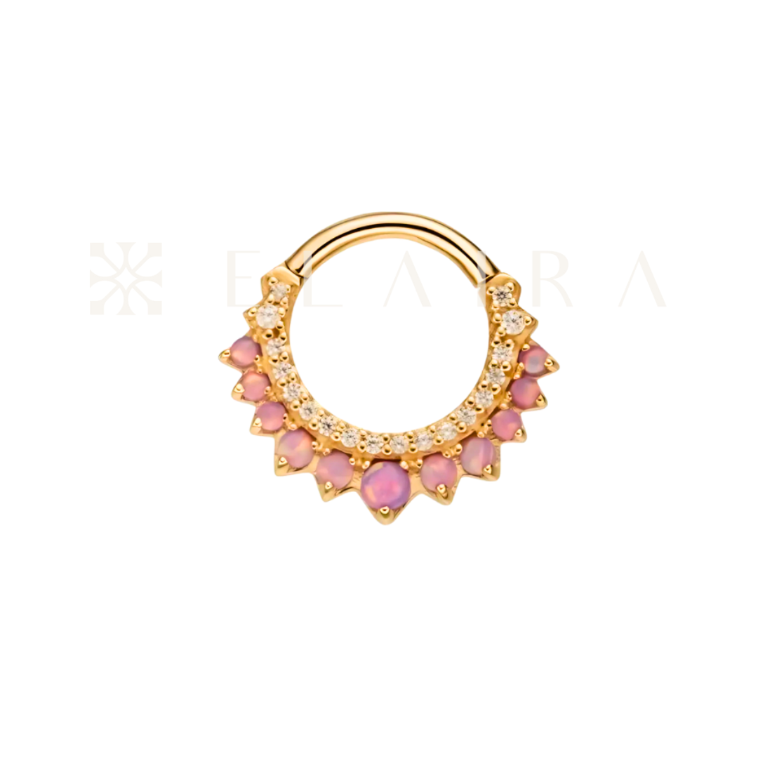ELAIRA 14k Solid Rose Gold Opal Clicker