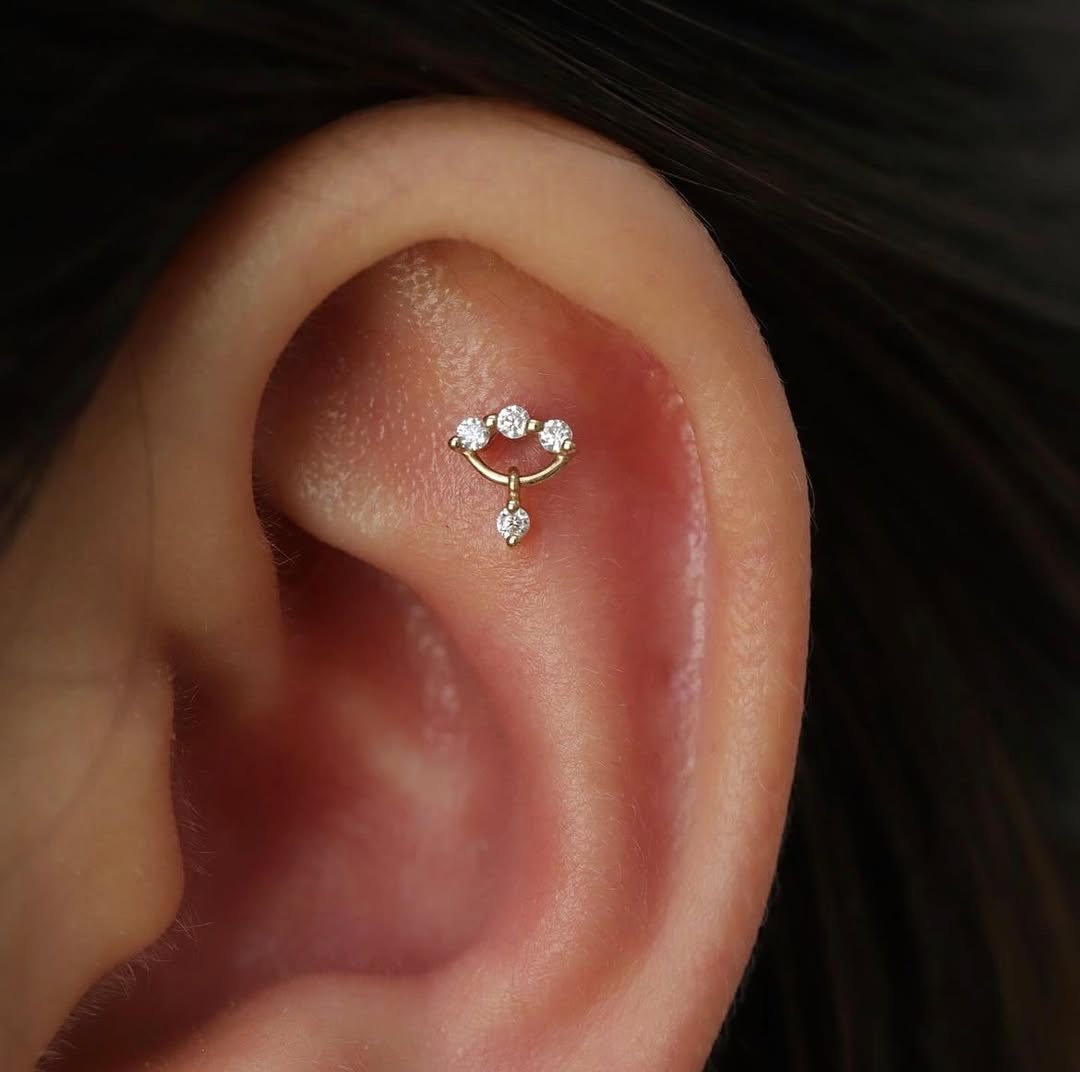 18k Solid Gold Cloud w Lab Grown Diamond