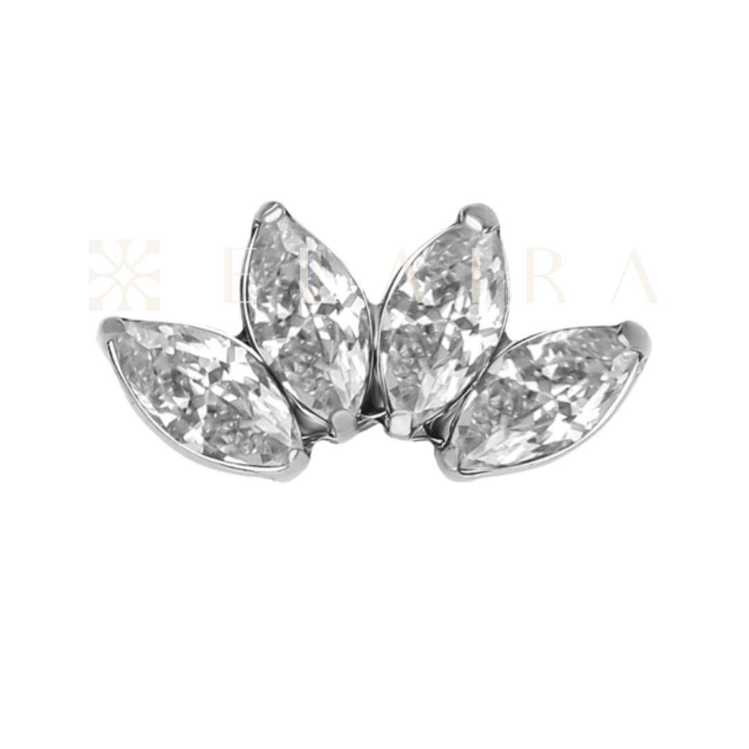 Elaira Titanium 4 Petals Marquise Fan