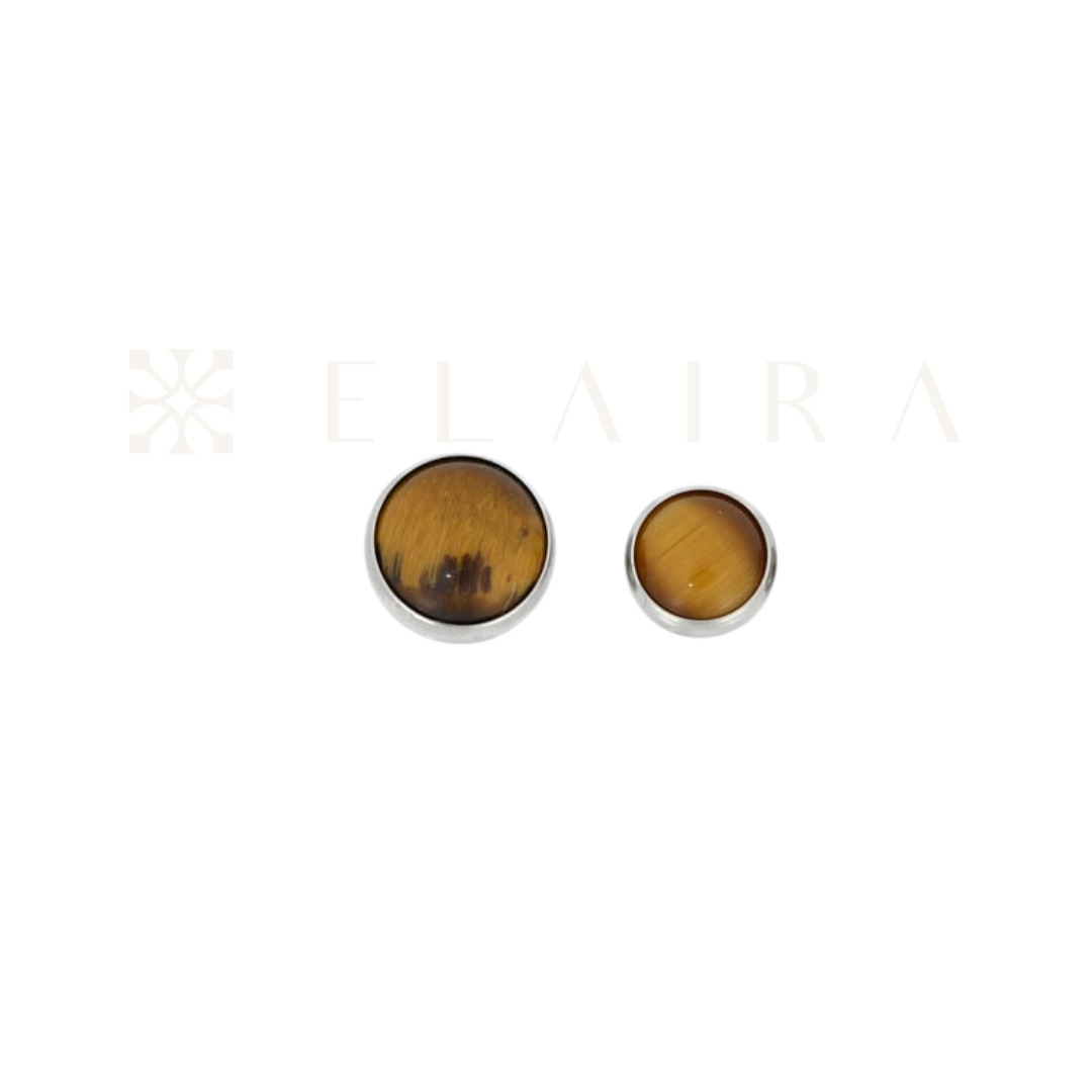 Neometal Bezel Flatback in Tiger Eye