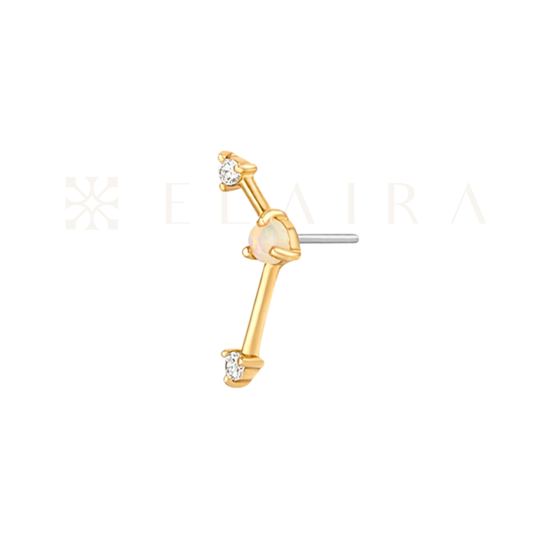 URSA| 14k Gold Opal and Lab-Grown Diamond Constellation Stud