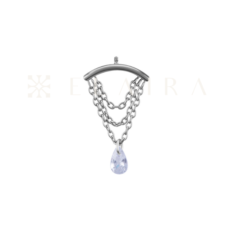 Titanium Vertical Helix Triple Chain Teardrop