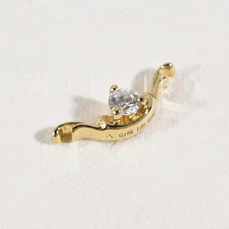 18k Gold Totem w Lab Grown Diamond