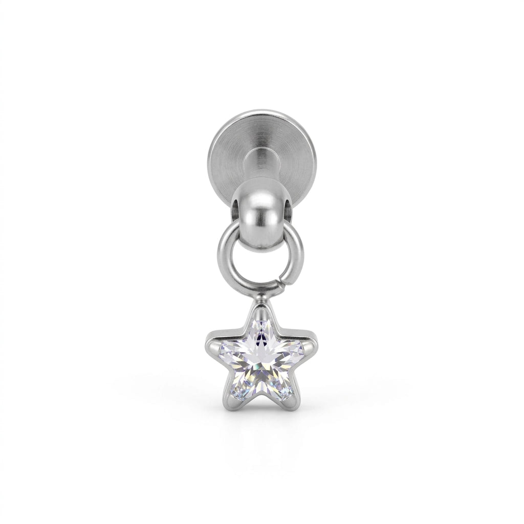 Star Dangling Titanium Flatback