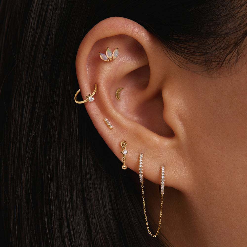 BLOOM | 14k Gold Triple Marquise Opal Stud