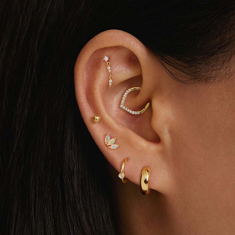 BLOOM | 14k Gold Triple Marquise Opal Stud