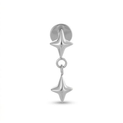 Double Pointy Stars Flatback Stud