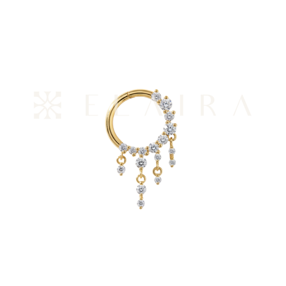 18k Solid Gold Dewdrop Daith Clicker