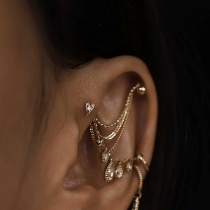 14k Solid Gold Heart • Ace of Gems Garnet