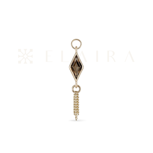 CM14BEQU25 Xena Rhombus Smoky Quartz Charm Only