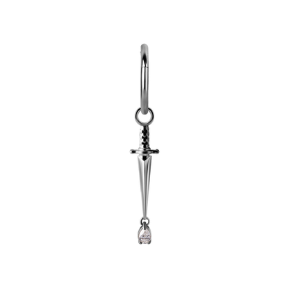Sword with CZ Drop Charm