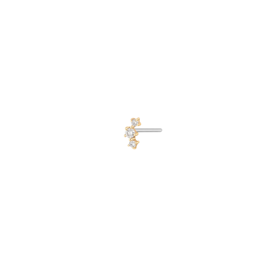 14k Solid Gold CAELI | Triple Diamond
