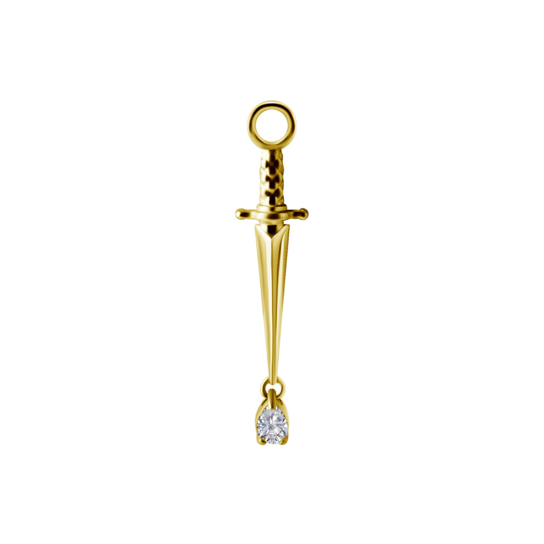 Sword with CZ Drop Charm