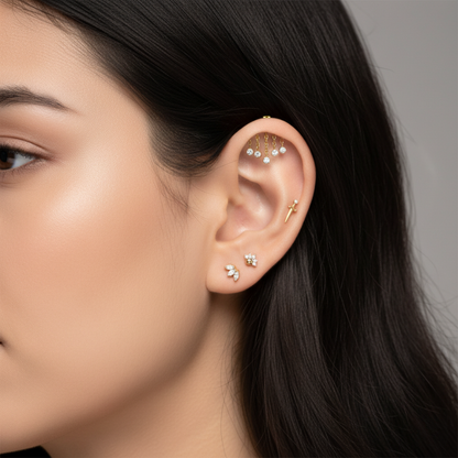 Titanium Vertical Helix 5 Bezel CZ