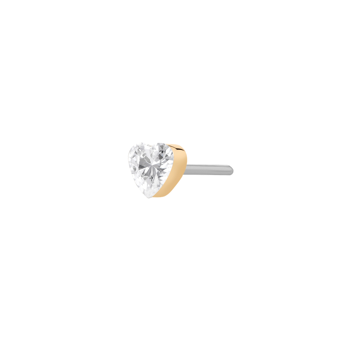 14k Solid Gold Heart Lab-Grown Diamond