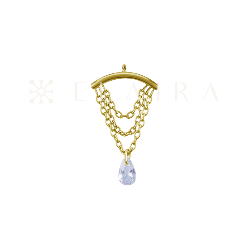 Titanium Vertical Helix Triple Chain Teardrop