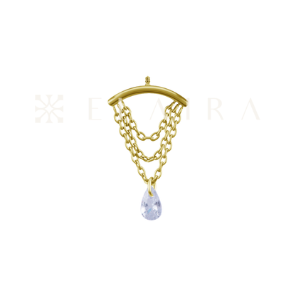 Titanium Vertical Helix Triple Chain Teardrop