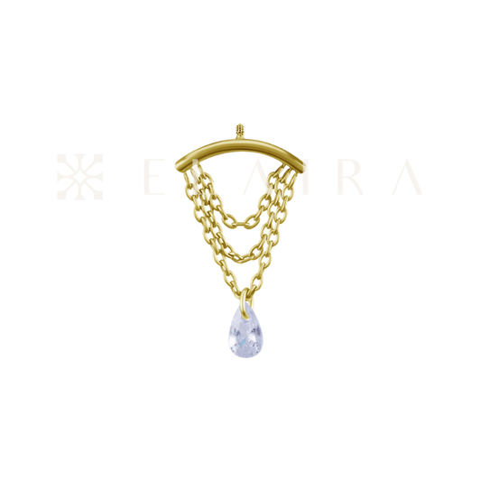 Titanium Vertical Helix Triple Chain Teardrop