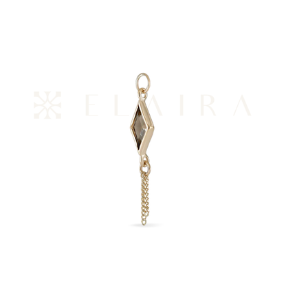 14k Gold Xena Rhombus Smoky Quartz Charm Only