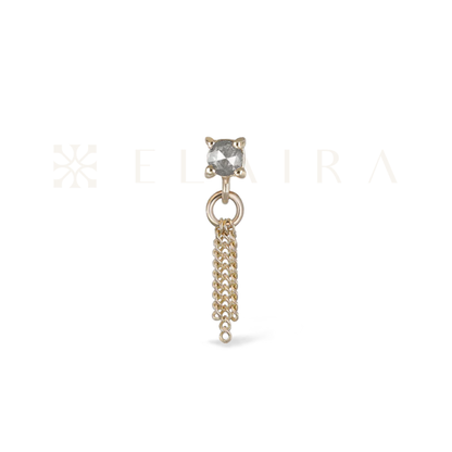 Breeze • Rose Cut Salt and Pepper Diamond 3 C-Chain Tassel