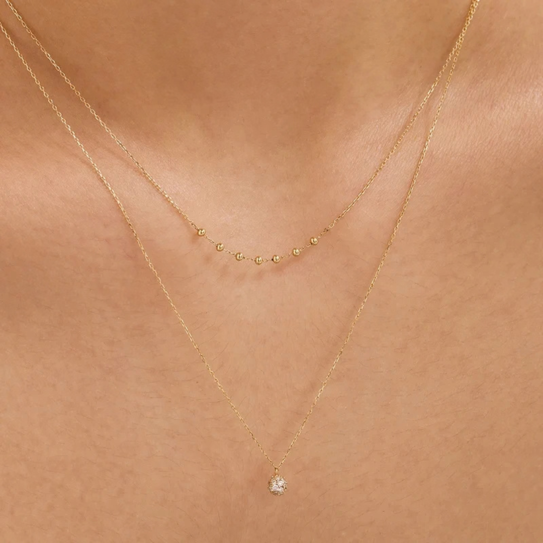 14kt Gold Beaded Necklace