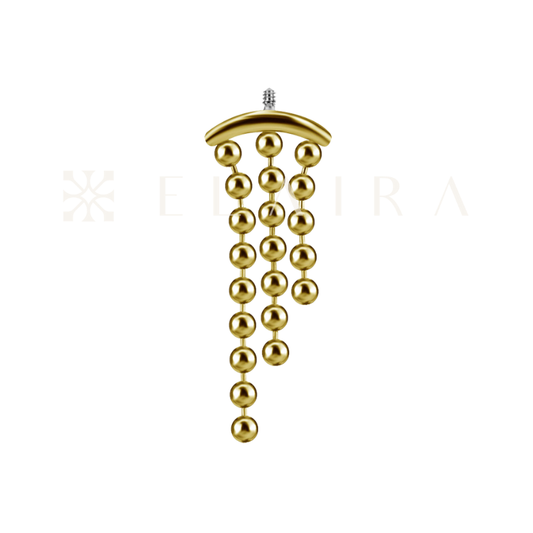 18k Solid Gold Beaded Drape