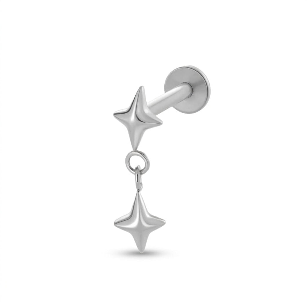 Double Pointy Stars Flatback Stud
