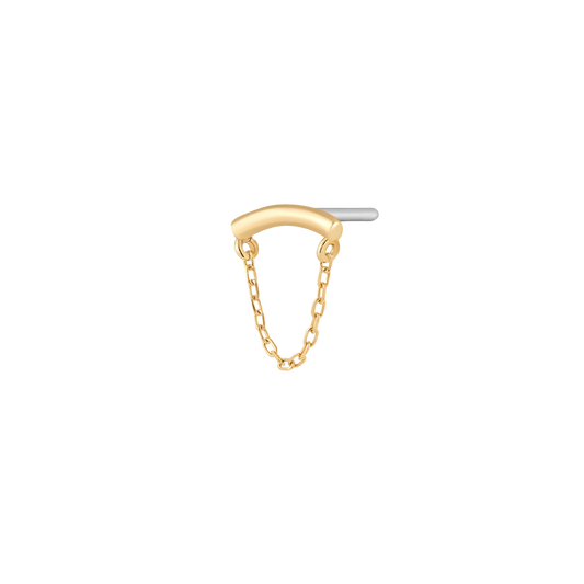 BOWERY | 14k Gold Draped Chain Stud