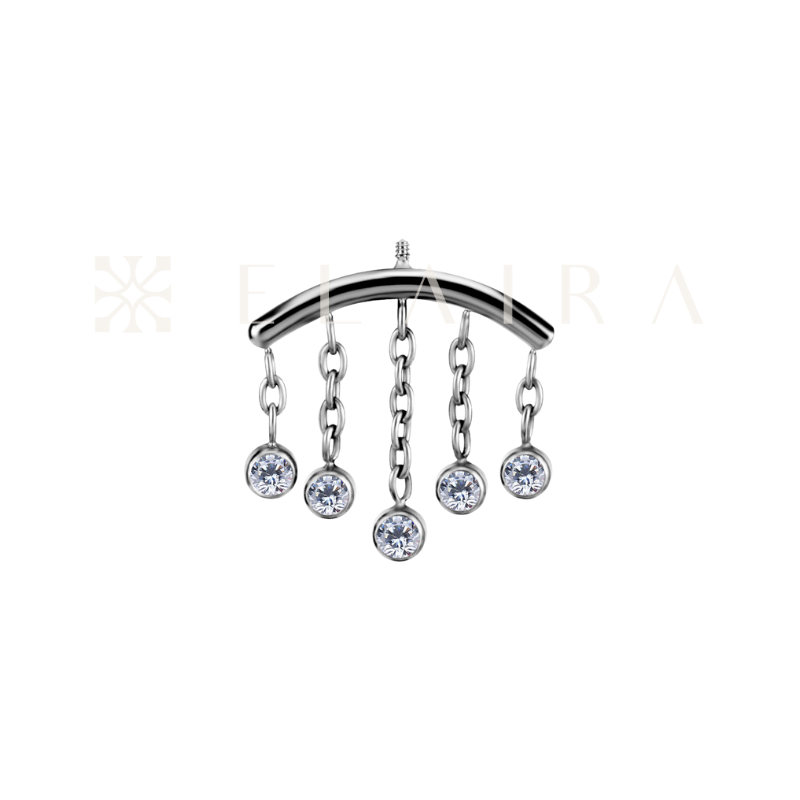 Titanium Vertical Helix 5 Bezel CZ