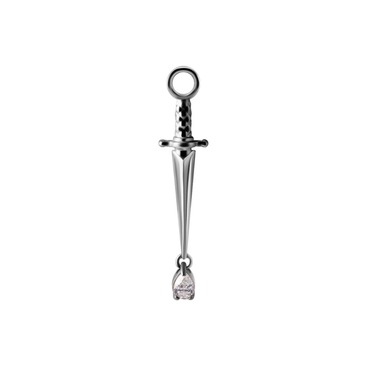 Sword with CZ Drop Charm