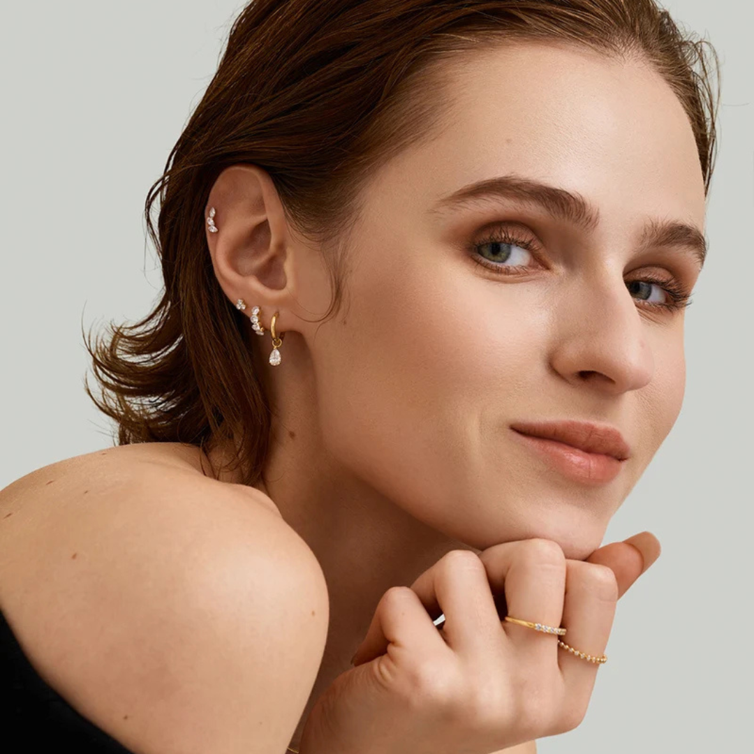 14k Solid Gold Trinity Lab Grown Diamond Cluster