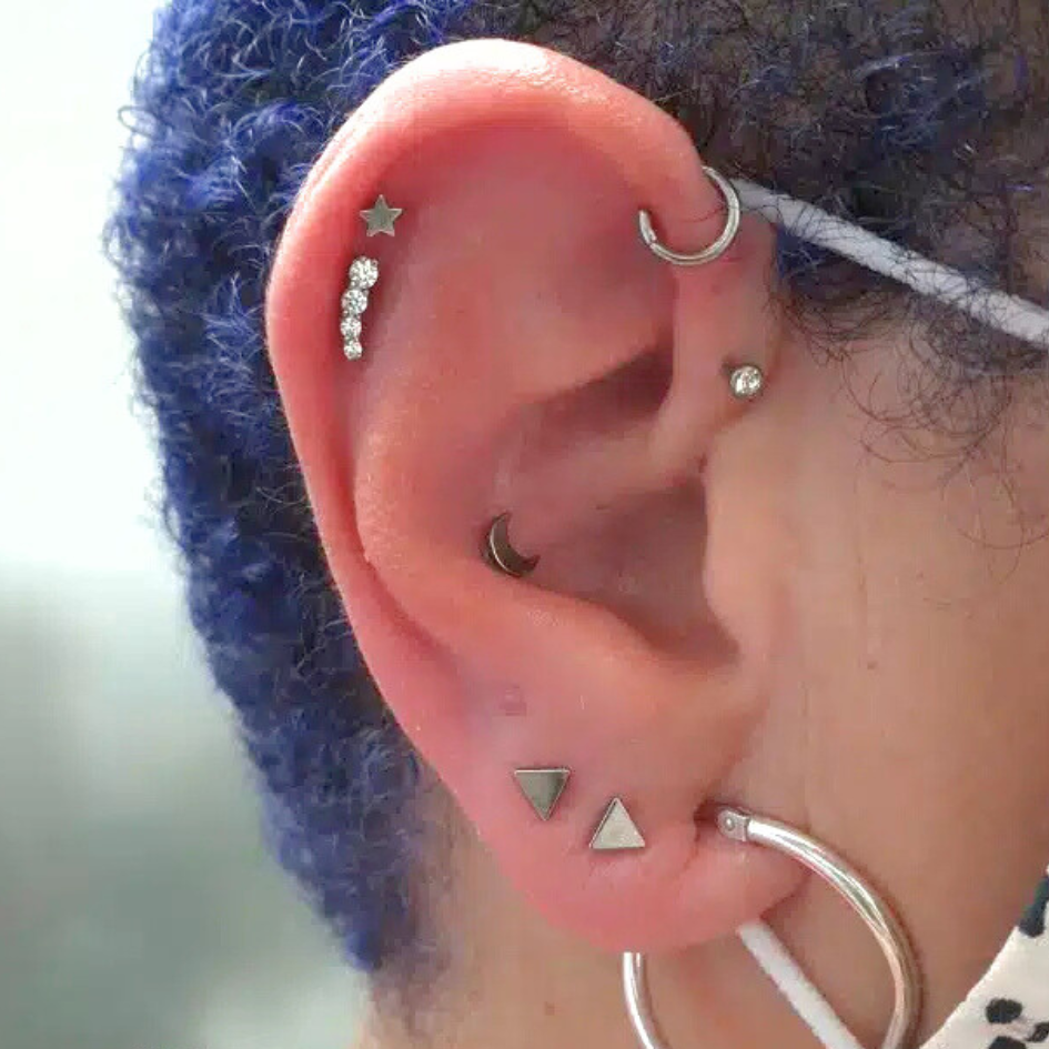 Titanium Nova Star Flatback Stud