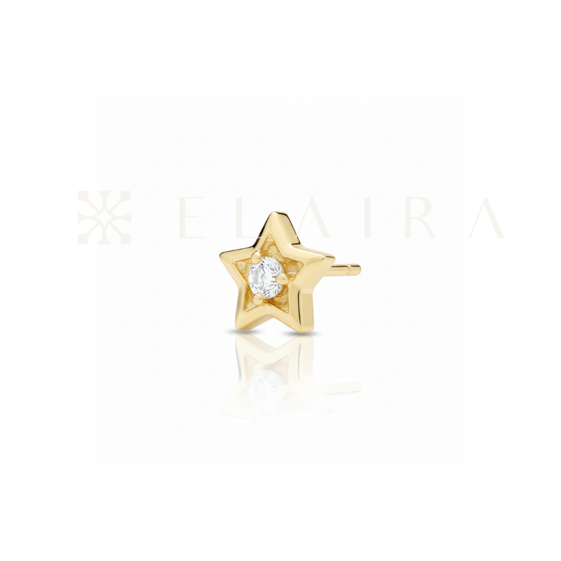 18k Gold Micro Star w Lab Grown Diamond