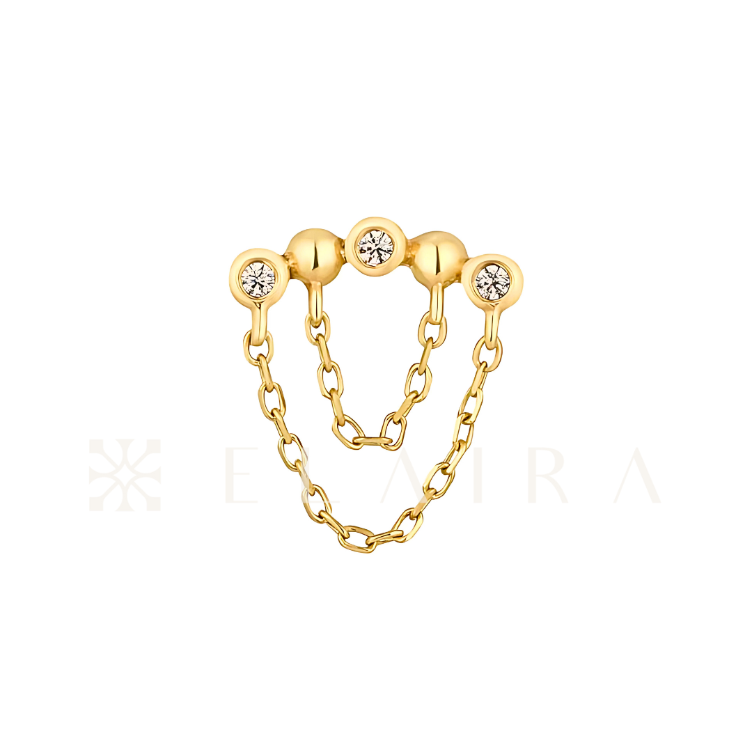 [BJO] 14k Solid Gold Rumors Style - CZ