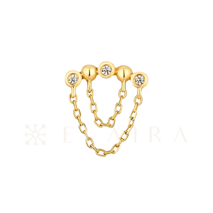 [BJO] 14k Solid Gold Rumors Style - CZ