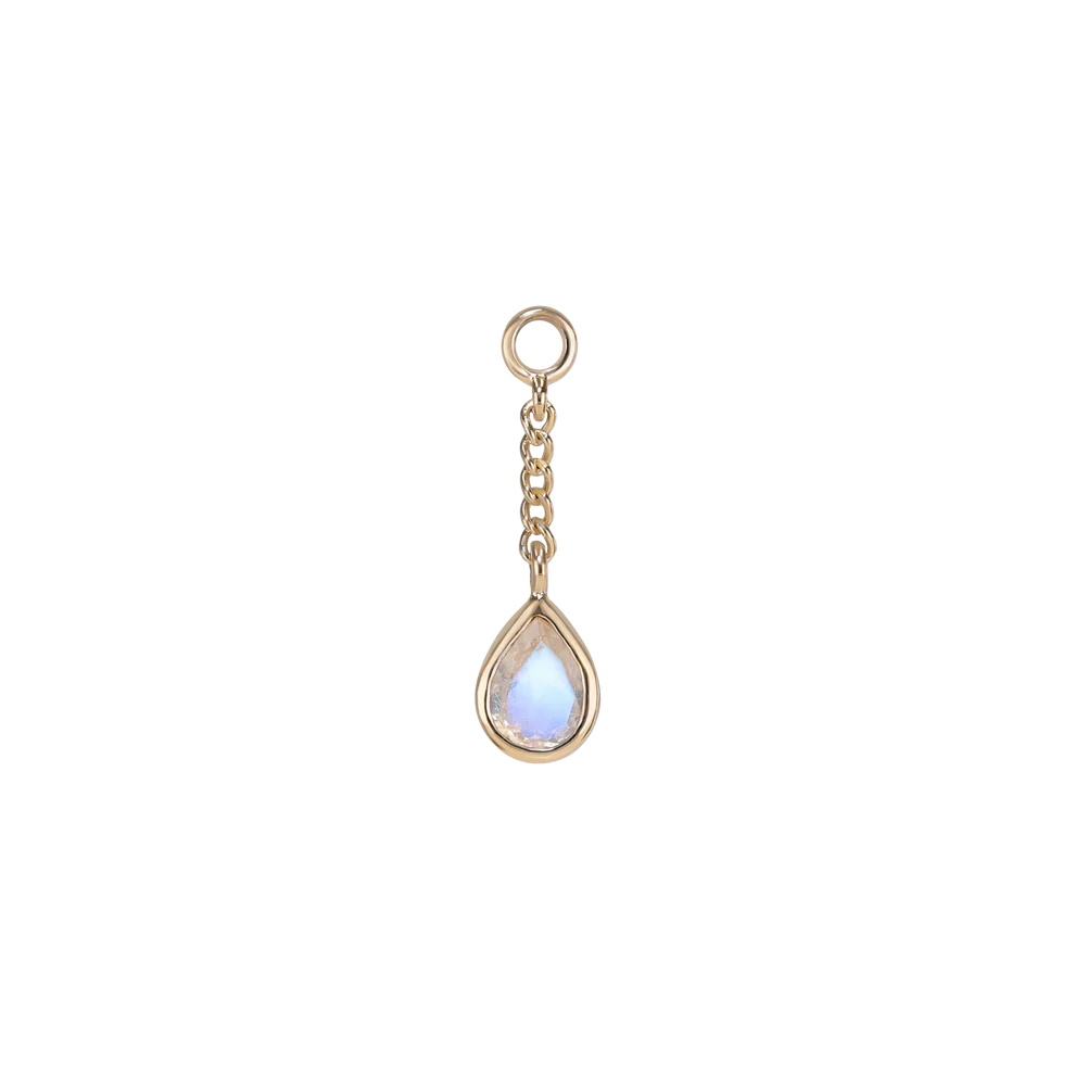 Juno • Teardrop Gemstone Chain Charm