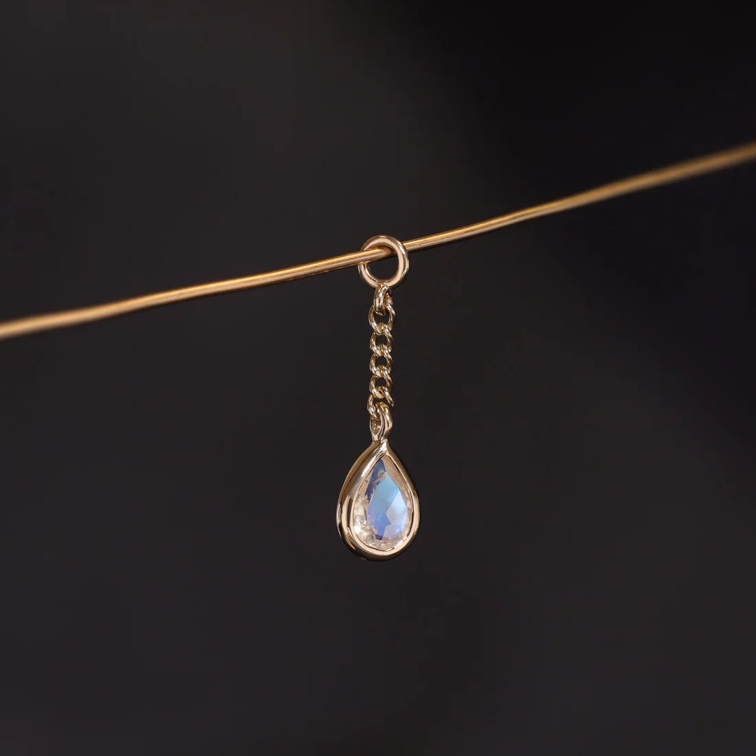 Juno • Teardrop Gemstone Chain Charm