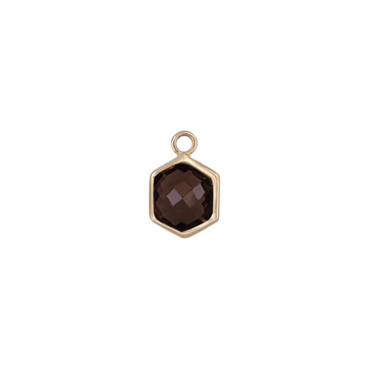 Rhea • 14K Gold Hexagon Gemstone Hoop Charm Only