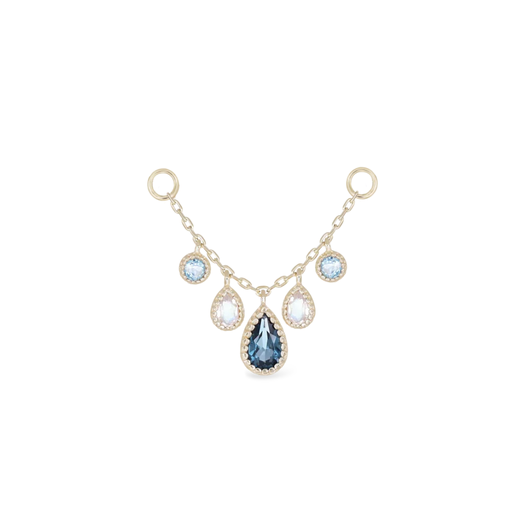 14k Gold Colette • London Blue Topaz Chain 25mm