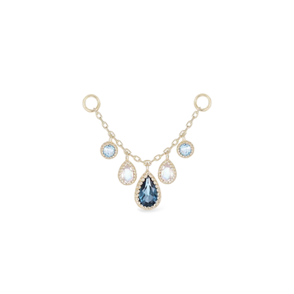 14k Gold Colette • London Blue Topaz Chain 25mm