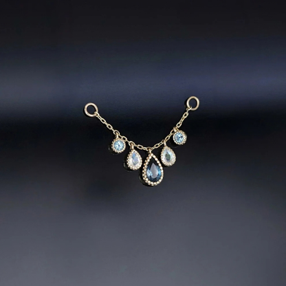 14k Gold Colette • London Blue Topaz Chain 25mm