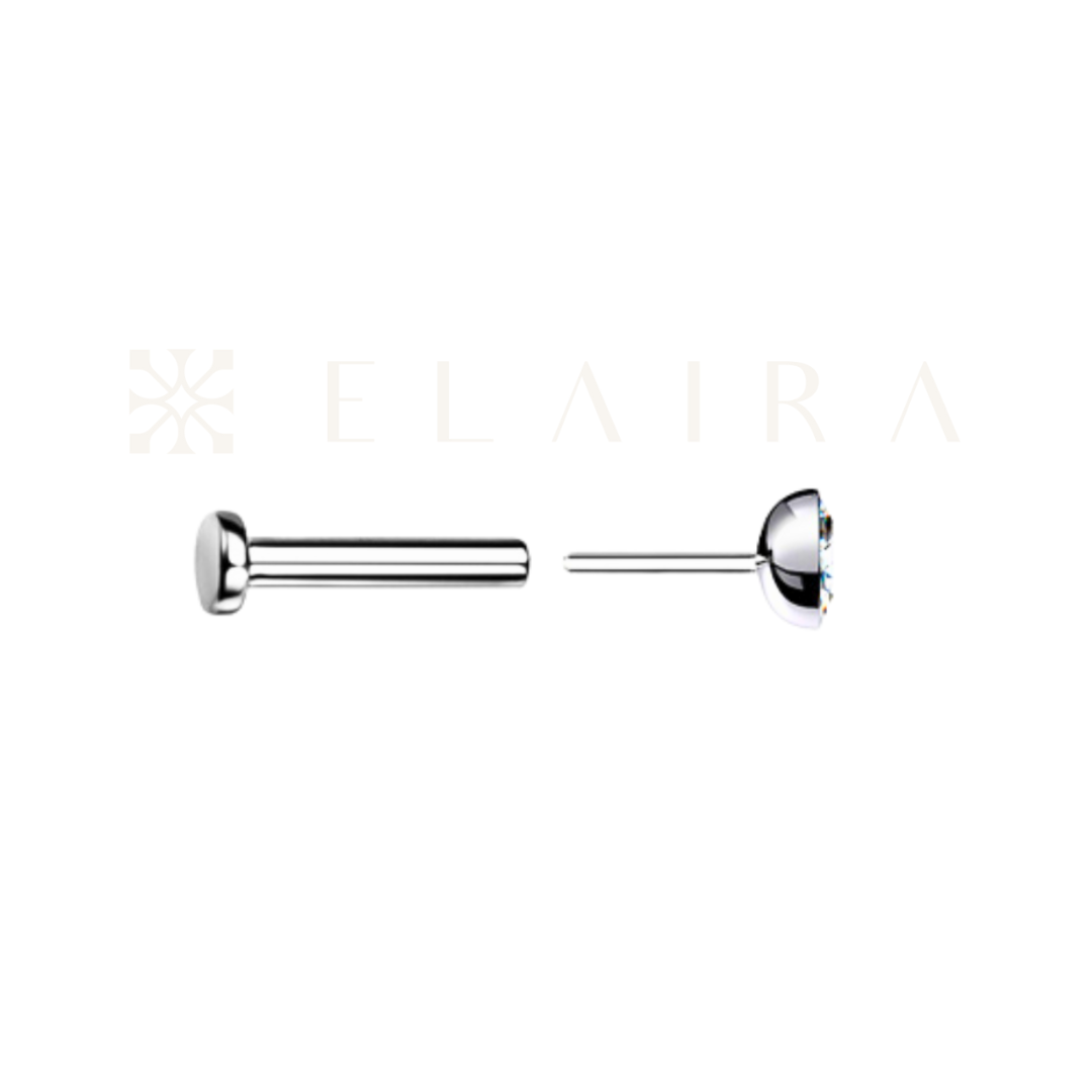 ELAIRA Classic Titanium Bezel CZ Stud