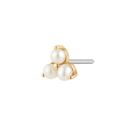 ETTA | 14k Gold Triple Pearl Stud